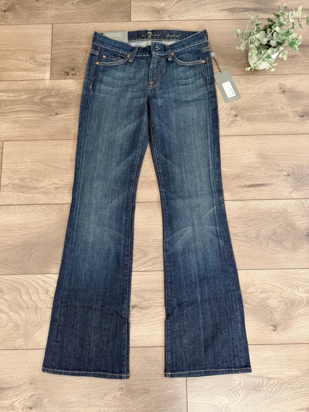 NWT 7 For All Mankind Dark Blue Original Bootcut Jeans Size 24